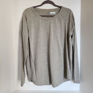 Columbia long sleeve scoop neck tee top cotton XL taupe grey